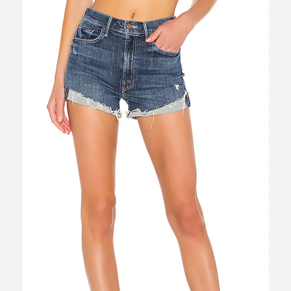 MOTHER High Waisted Rascal Slit Flip Chew Shorts